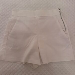 Zara White High Waist Women's Shorts